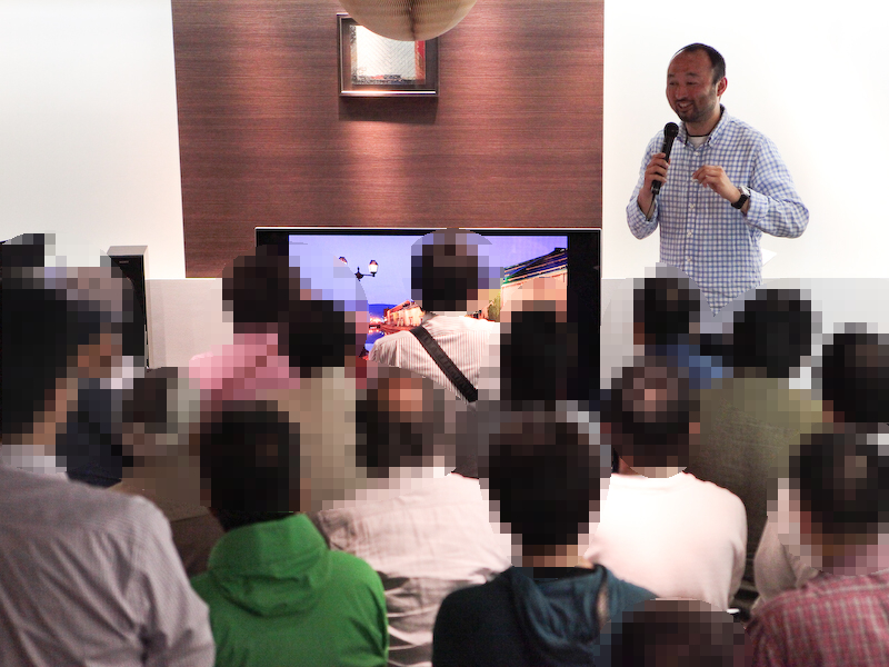 <b>雨天にもかかわらず福田健太郎氏のトークショーはほぼ満席だった</b>