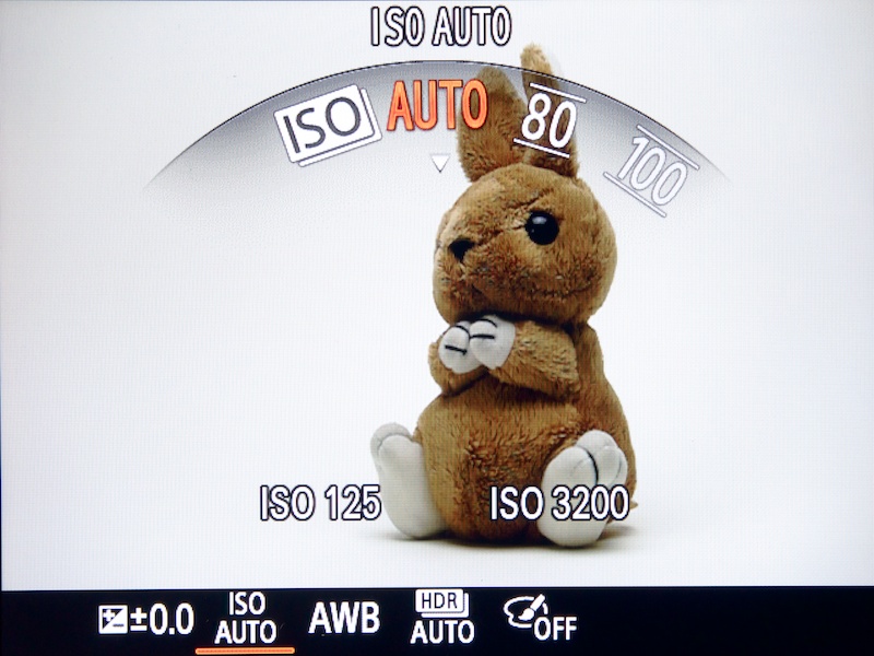 <b>ファンクションメニュー（ISO感度）</b>