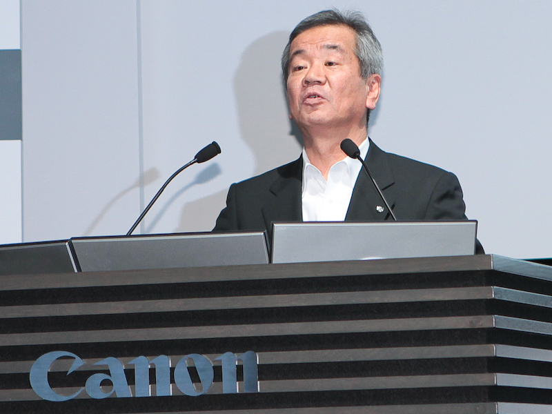 <b>キヤノン常務取締役 イメージコミュニケーション事業本部長の真栄田雅也氏</b>