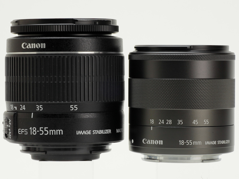 <b>EF-S 18-55mm F3.5-5.6 IS II（左）との比較</b>