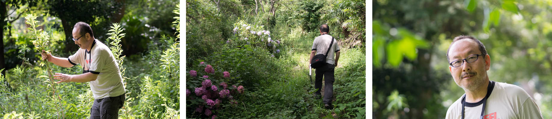 <b>仕事場にはCDやレコード、書籍などとともに、アップルコンピュータの様々な時代のモノが同時に動いている大きな作業テーブルがある。フィルムのスキャンにはかつての名機、ニコンSUPER COOLSCAN 8000 EDを使用</b>