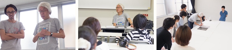 <b>田村さんは出身校でもある、古巣の東京綜合写真専門学校で学生たちの授業を受け持っている。名前には東京が付いているけど、なぜか日吉にある、写真界では通称「ヒヨシの学校」と呼ばれている、戦後日本の写真界に貢献した重森弘淹さんが作った学校で、昔から数々の有名写真作家やカメラマンを輩出してきた。生徒が入れ替わって、昼夜2部を教える日もある。この日は午後からの授業を田村さんが電車の改札を出てくるところから待ち構えて同行させてもらった。授業風景を取材していると、学校の広報用に逆取材を受けてしまいました（笑）</b>