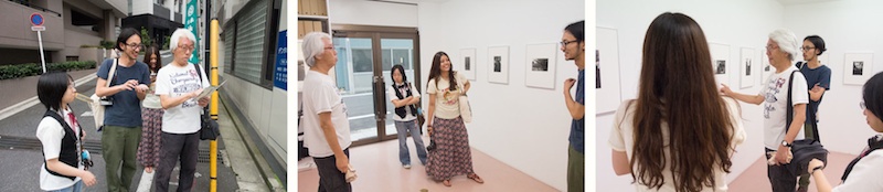 <b>地下鉄に乗って大移動。同じく２軒目は、江東区の清澄白河駅から徒歩５分くらいにある小さな写真ギャラリーＴＡＰ。この日はドキュメント写真家の渡部雄吉さんの作品展を見に行った。50年位前の実際の殺人事件を捜査する刑事たちを追った「Criminal Investigation」と呼ばれるフィクションなのか、ノンフィクションなのかわからないくらい映画のシーンのようなスゴイ作品だった。生徒たちはどのように感じたのだろうか。</b>