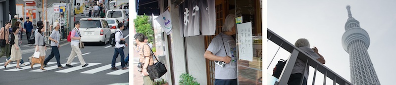 <b>東京の下町散策をしながらのスナップ撮影実習。この日はオープンして間もないスカイツリーがある押上界隈を歩いた。</b>