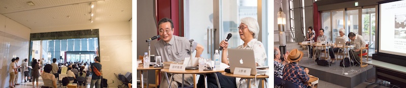 <b>8月4日には第1回目のトークショーが開催された。スピーカーは作者の田村さん、ゲストには日本カメラの前田編集長、写真評論家の上野修さん。60年代の話しを中心に盛り上がっていた。今後も対談やトークライブなどが開催される。予定は8月11日「売れる写真、新しい写真表現」町口覚さん、町口景さん。8月25日「写真を読む、写真を楽しむ」三浦しをんさん。9月7日「ライカとクラシックカメラの夕べ」永田徹さん、坂井公規さん。</b>