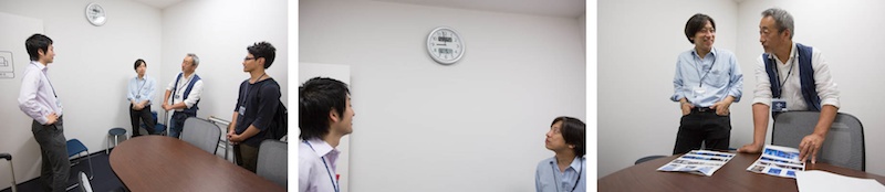 <b>オープンしたばかりの東京スカイツリーに併設されている、すみだ水族館へ6月の初旬の夜に訪れた。閉館してお客さんの退場を待ってからの撮影なので、その前にこの日撮影する部分の打合せからスタート。中に入ると大きなプールではペンギンの群れが出迎えてくれた。水族館という空間そのものや、クラゲが好きなボクは楽しいロケ現場だったが、中道さんたちはもちろん真剣にテキパキと進行していった。梅雨に入った東京地方だが、この時ばかりは涼しげなブルーの空間でゆっくりと泳ぐ魚たちやクラゲの群れに癒された。アクアラボでは研究員の実験風景を開放しているコーナーでわかりやすく見られるそうだ</b>