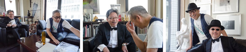 <b>ナカサ・アンド・パートナーにて。中道さんは撮影の現場ではもちろんプロとしてシビアに仕事をこなされるわけだが、会社内などプライベートに近い部分では基本的に人を楽しませるサービス精神豊富な方だ。おそらく仲佐さんからの影響も大きいのだと、この日社長室でお会いした時に思った（笑）</b>