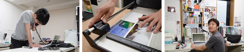 <b>中目黒にある会社には現在約30名のスタッフがいる。経理の方やマネージャーを除くとほとんどがカメラマンと画像処理のスタッフ。機材は4×5など銀塩時代のモノから最新のデジタルカメラまでいろいろ揃っている。今後はデジタルに特化していくそうでキヤノンEOS 5D Mark IIIなどのボディやEFマウントのシフトレンズなどは同じモノが複数揃えられていた</b>