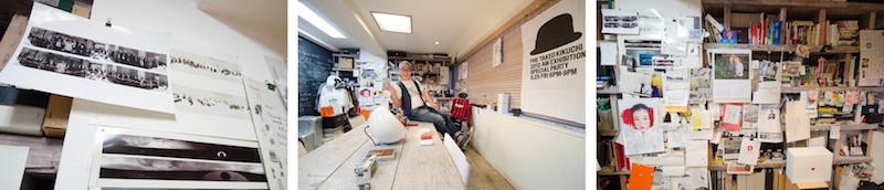 <b>社内にある中道さんのプライベート・ルーム。かなり広いスペースに特注の大きな長テーブルがあり、まわりには中道ワールドともいえる彼らしいお気に入りグッズや書籍仕事の道具などがギッシリ。撮影で忙しく世界中を飛び回っている中道さんのパスポートはスタンプラリー状態だった（笑）。よーく見ると洋服や小物にまぎれて、エプソンの大判インクジェットプリンターまであるので、このコーナーだけは写真家らしい（笑）。羨ましいほどステキで完璧なる、中道・ザ・ワールドである</b>