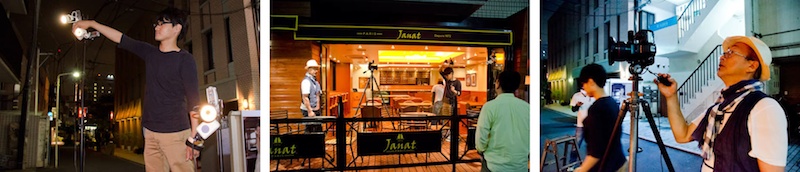 <b>青山の裏道にオープンする（現在はオープンしています）カフェ・バーのJANAT。デザインはグローバルダイニングでゼストなどを手がけてこられたKNOTの佐藤茂さん。旅する船のデッキのイメージでシンプルなお店</b>