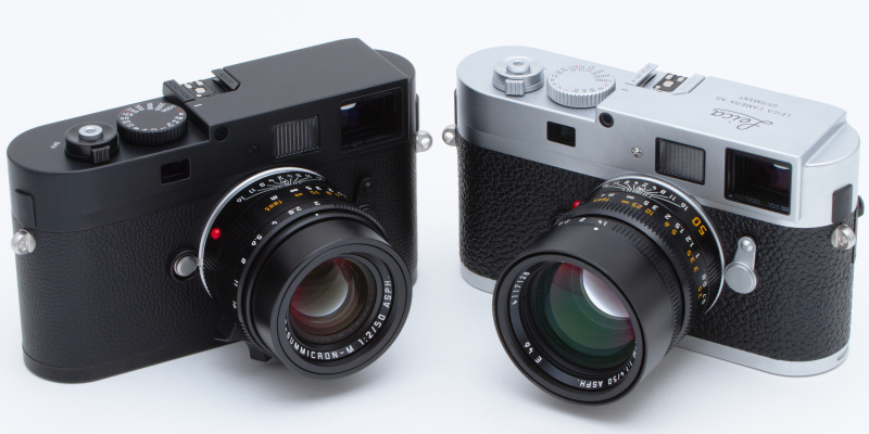<b>ライカMモノクロームとライカM9-P（右）。外観シルエットは全く同じだ。なおM9-Pに装着しているレンズは、ライカ ズミルックスM f1.4/50mm ASPH.。</b>