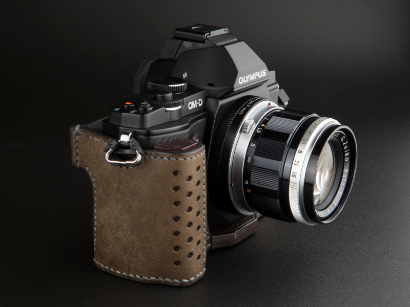 <b>鳥井工房のOM-Dエバレディケース装着時は、同レンズを付けてもカメラが立っている</b>