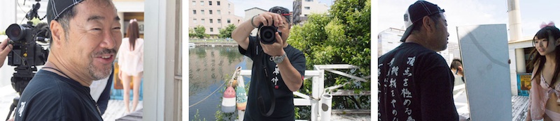 <b>この日は江東区にあるハウススタジオ、キャナル・スタジオで、福岡を中心に活躍されているアイドルタレントの杉本ゆささんのDVDやカレンダーなどの撮影が行なわれた。スタジオへ入ってすぐにやることは機材チェックや準備は当たり前だが、夏場に大事なのは蚊取り線香など虫除けセットの設置。そしてロケ先では何よりもランチタイムの弁当の発注が必須項目である（笑）。冗談に思えるかも知れないが、場所によってはご飯抜きなんてことになったらモデルさんもスタッフも空腹には耐えられないので撮影どころじゃなく、仕事にならない。食事、飲み物、暑さ寒さからの防御対策は、ホンマに大切な準備仕事のひとつです。途中でデジカメWatch以外の取材の方も来られたりして、忙しい山岸さんだったが最後まで無事に楽しく撮影は進んでいきました。まるで年の離れた親子みたいに一緒に遊んでいたなあ（笑）</b>