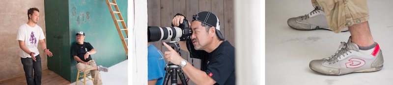 <b>この日は江東区にあるハウススタジオ、キャナル・スタジオで、福岡を中心に活躍されているアイドルタレントの杉本ゆささんのDVDやカレンダーなどの撮影が行なわれた。スタジオへ入ってすぐにやることは機材チェックや準備は当たり前だが、夏場に大事なのは蚊取り線香など虫除けセットの設置。そしてロケ先では何よりもランチタイムの弁当の発注が必須項目である（笑）。冗談に思えるかも知れないが、場所によってはご飯抜きなんてことになったらモデルさんもスタッフも空腹には耐えられないので撮影どころじゃなく、仕事にならない。食事、飲み物、暑さ寒さからの防御対策は、ホンマに大切な準備仕事のひとつです。途中でデジカメWatch以外の取材の方も来られたりして、忙しい山岸さんだったが最後まで無事に楽しく撮影は進んでいきました。まるで年の離れた親子みたいに一緒に遊んでいたなあ（笑）</b>