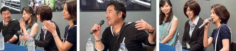 <b>山岸伸さんがプロデュースされている、その名も「PENフレンド」という各界の写真好きな方たちで行うするグループ展を毎年オリンパスギャラリーで開催している。今年は会期中に参加者から3名の女性ゲストを迎えてのトークショーを行なった。入場制限がかかりそうなくらい賑わっていた。司会はオリンパスギャラリーの早川さん。ボクもいきなり質問されて躊躇するという失態を演じてしまいました(笑)。観客席の後の方では山岸さんがずっとお付き合いされている芸能事務所の野田社長もいらっしゃっていて、お客さんたちは盛り上がっていた。</b>