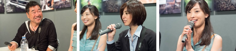 <b>山岸伸さんがプロデュースされている、その名も「PENフレンド」という各界の写真好きな方たちで行うするグループ展を毎年オリンパスギャラリーで開催している。今年は会期中に参加者から3名の女性ゲストを迎えてのトークショーを行なった。入場制限がかかりそうなくらい賑わっていた。司会はオリンパスギャラリーの早川さん。ボクもいきなり質問されて躊躇するという失態を演じてしまいました(笑)。観客席の後の方では山岸さんがずっとお付き合いされている芸能事務所の野田社長もいらっしゃっていて、お客さんたちは盛り上がっていた。</b>