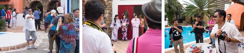 <b>山岸塾は2カ月に1回の割合で、約5年くらい続いてるイベントだ。この日は千葉県にあるスタジオで、3名のモデルさんの撮影会で約20名の参加者だった。みなさんそれぞれが違うカメラを持ち寄って、それを見ていても飽きないくらい種類も豊富だった。ランチタイムはカレーライス、すいか、取れたてのキュウリにトマト、そうめんなどの他にとうもろこしやソーセージも焼いてバーベキューも。ビールなど飲んで楽しい会だった。</b>