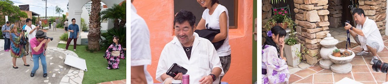 <b>山岸塾は2カ月に1回の割合で、約5年くらい続いてるイベントだ。この日は千葉県にあるスタジオで、3名のモデルさんの撮影会で約20名の参加者だった。みなさんそれぞれが違うカメラを持ち寄って、それを見ていても飽きないくらい種類も豊富だった。ランチタイムはカレーライス、すいか、取れたてのキュウリにトマト、そうめんなどの他にとうもろこしやソーセージも焼いてバーベキューも。ビールなど飲んで楽しい会だった。</b>