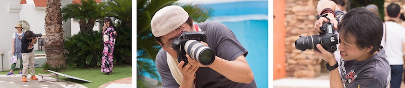 <b>山岸塾は2カ月に1回の割合で、約5年くらい続いてるイベントだ。この日は千葉県にあるスタジオで、3名のモデルさんの撮影会で約20名の参加者だった。みなさんそれぞれが違うカメラを持ち寄って、それを見ていても飽きないくらい種類も豊富だった。ランチタイムはカレーライス、すいか、取れたてのキュウリにトマト、そうめんなどの他にとうもろこしやソーセージも焼いてバーベキューも。ビールなど飲んで楽しい会だった。</b>