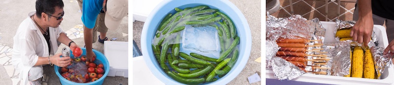 <b>山岸塾は2カ月に1回の割合で、約5年くらい続いてるイベントだ。この日は千葉県にあるスタジオで、3名のモデルさんの撮影会で約20名の参加者だった。みなさんそれぞれが違うカメラを持ち寄って、それを見ていても飽きないくらい種類も豊富だった。ランチタイムはカレーライス、すいか、取れたてのキュウリにトマト、そうめんなどの他にとうもろこしやソーセージも焼いてバーベキューも。ビールなど飲んで楽しい会だった。</b>