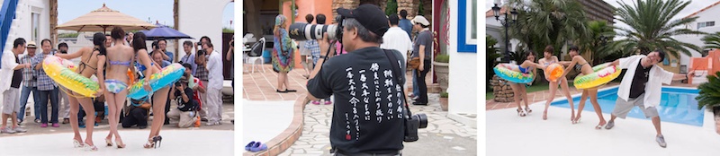 <b>山岸塾は2カ月に1回の割合で、約5年くらい続いてるイベントだ。この日は千葉県にあるスタジオで、3名のモデルさんの撮影会で約20名の参加者だった。みなさんそれぞれが違うカメラを持ち寄って、それを見ていても飽きないくらい種類も豊富だった。ランチタイムはカレーライス、すいか、取れたてのキュウリにトマト、そうめんなどの他にとうもろこしやソーセージも焼いてバーベキューも。ビールなど飲んで楽しい会だった。</b>