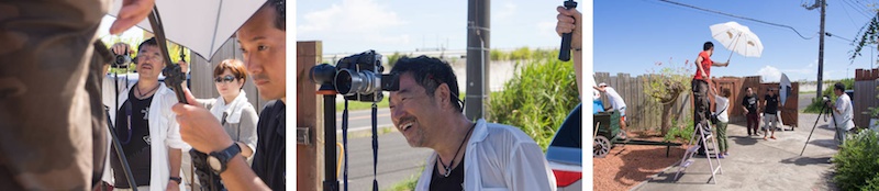 <b>山岸さんが展覧会用に撮影されてるシリーズで、次回にモデルとして登場する日本プロサーフィン連盟理事長の牛越峰統さんがみえて、早速撮影となった。山岸さんのご子息でサーフィンなどの映像を撮ってらっしゃる龍さんも撮影の手伝いをされていた。親子でこういう現場っていいなと思った。</b>