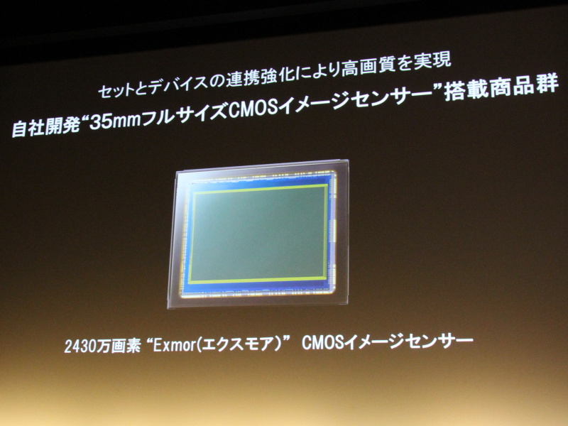 <b>新製品が採用する2,430万画素の35mmフルサイズCMOSセンサーを紹介</b>
