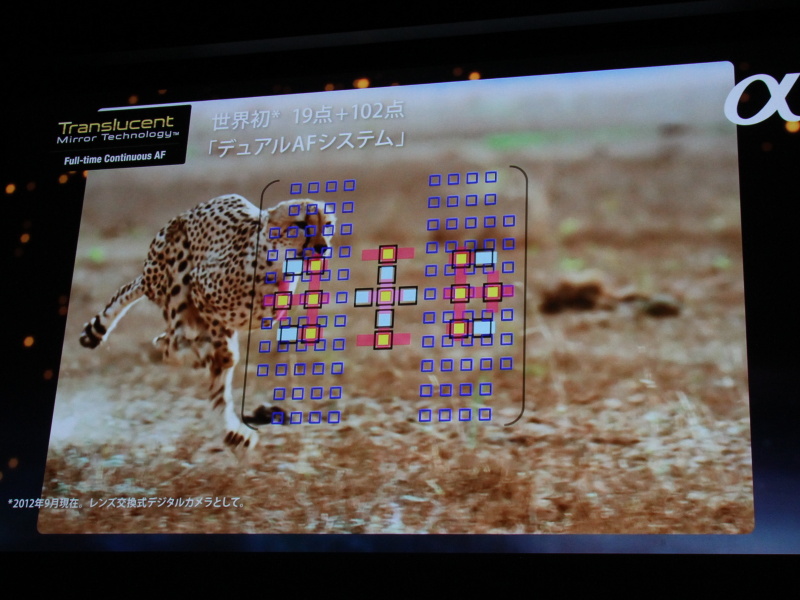 <b>α99では、像面位相差AFと組み合わせた「デュアルAFシステム」をアピールする</b>