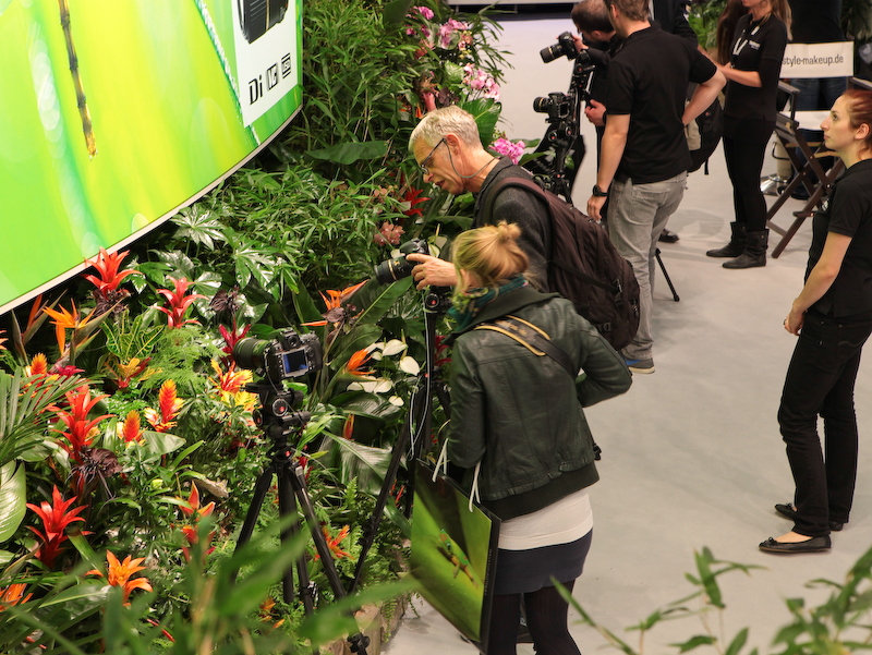 <b>南国をイメージしたセットでマクロレンズなどを撮影できる</b>