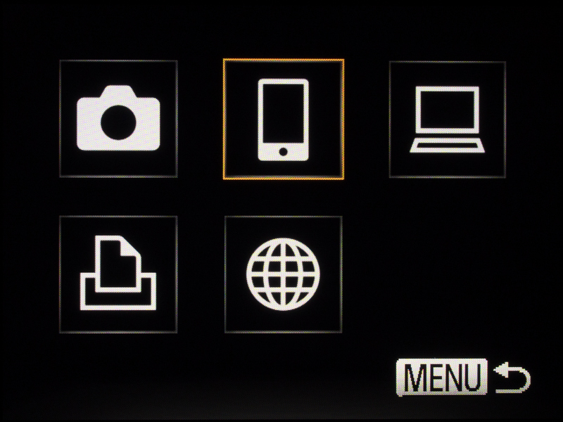 <b>初期画面はこんな感じ。接続する機器に合わせてアイコンをタッチする。</b>