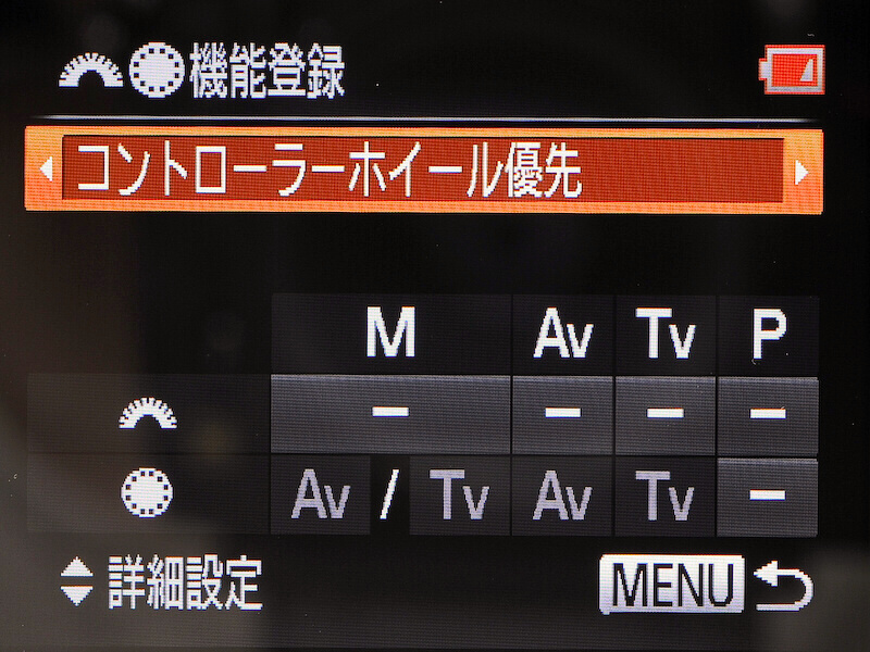 <b>操作部のカスタマイズ画面</b>