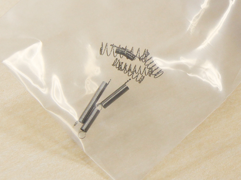 <b>ここからスプリングを使用していく。大きさが微妙に違っているので使用箇所を間違えないようにしたい</b>