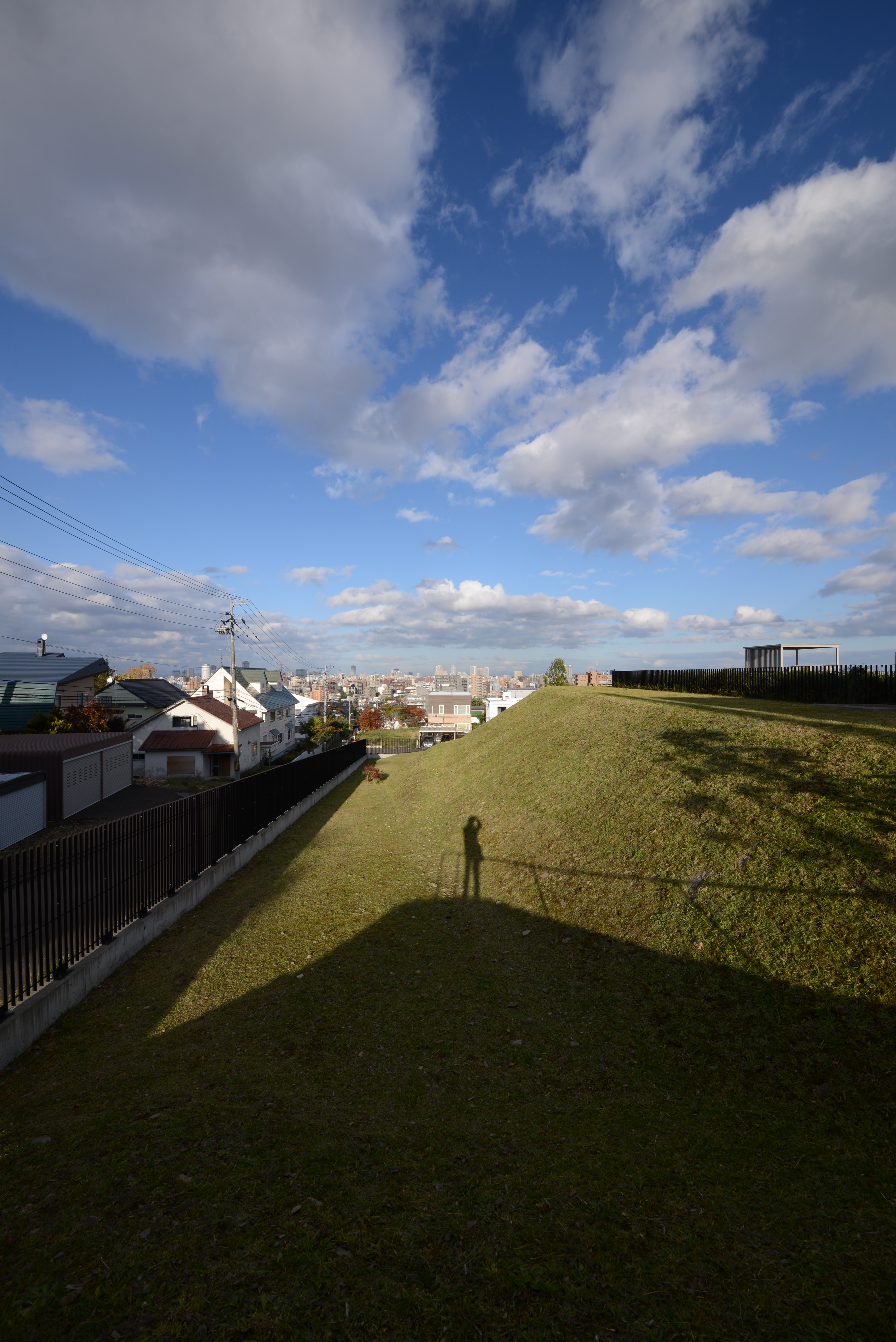 <b>自分の影入りで。片手を上げた間抜けなポーズが嫌いな人は、グリップを下に構えるか、ライブビューを使うとよい。D600 / SIGMA 12-24mm F4.5-5.6 II EX DG HSM / 6,016×4,016 / 絞り優先AE / 1/160秒 / F11 / -0.7EV / ISO100 / WB:晴天 / 12mm</b>