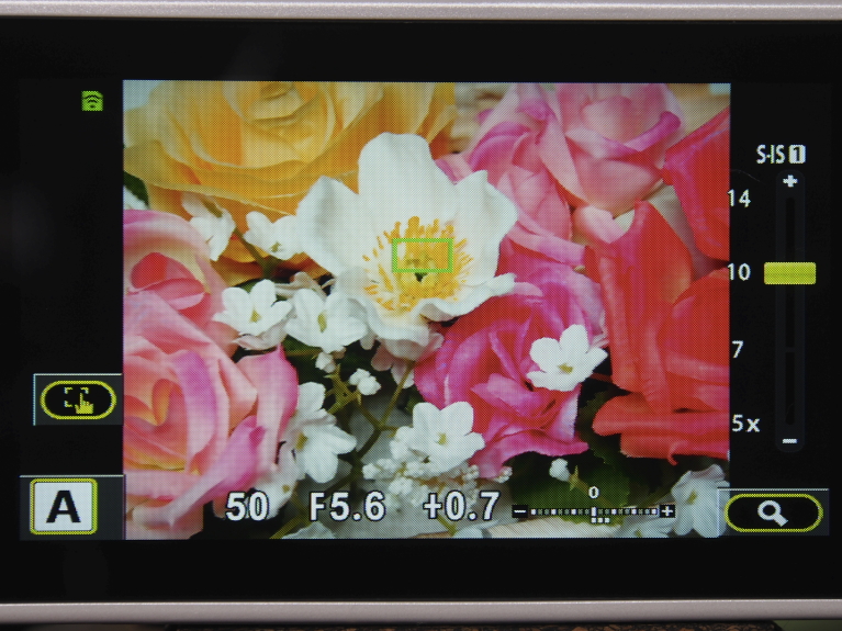 <b>AFポイント枠は画面右側のスケールバーを操作することで大きさを変えることができる。AF枠を小さくすればより細やかなフォーカスも可能となる。</b>