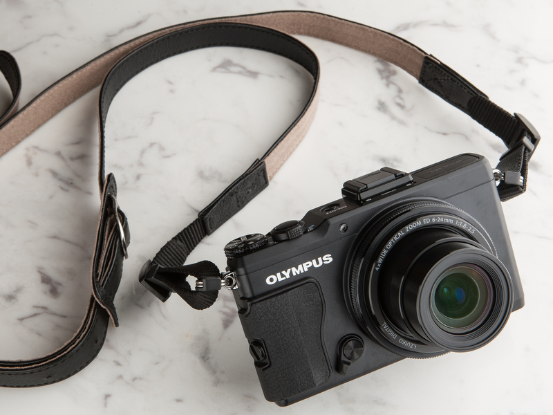 <b>表は光沢のあるレザー、裏面はスエード調でストラップが滑らないように配慮している</b>