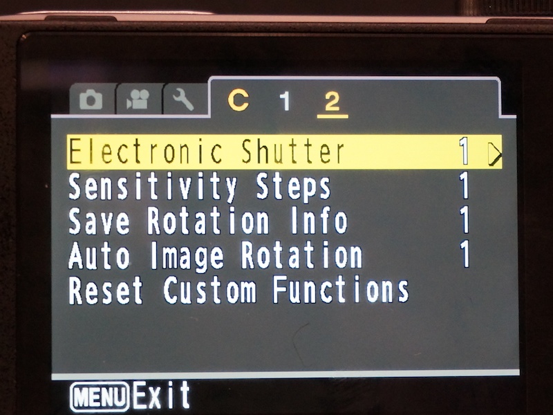 電子シャッターのON/OFFが可能だった