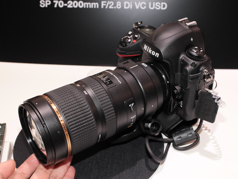同じく未発売のニコン用「SP 70-200mm F2.8 Di VC USD」も展示