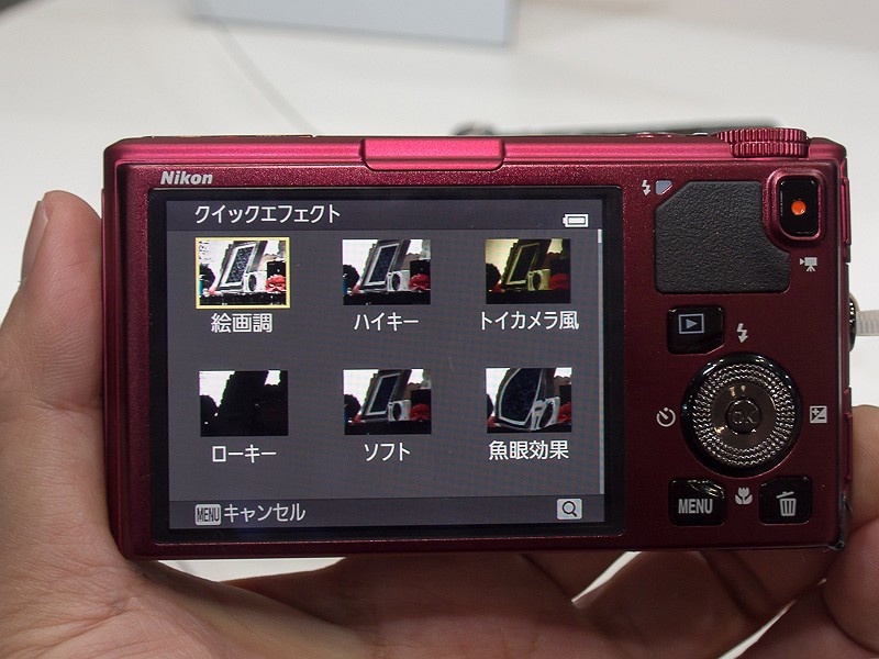 再生画面でOKボタンを押すだけでエフェクト適用画面になるクイックエフェクトを搭載