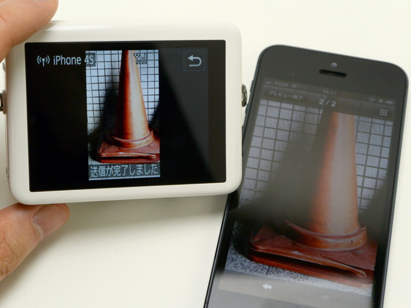 カメラ側からも画像選択と送信を行なえる