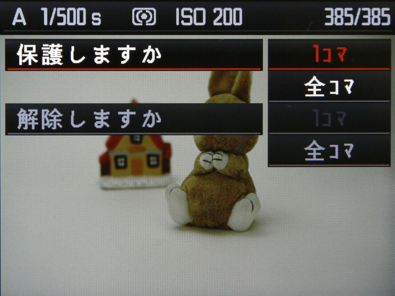 画像のプロテクトはSETボタンで呼び出す