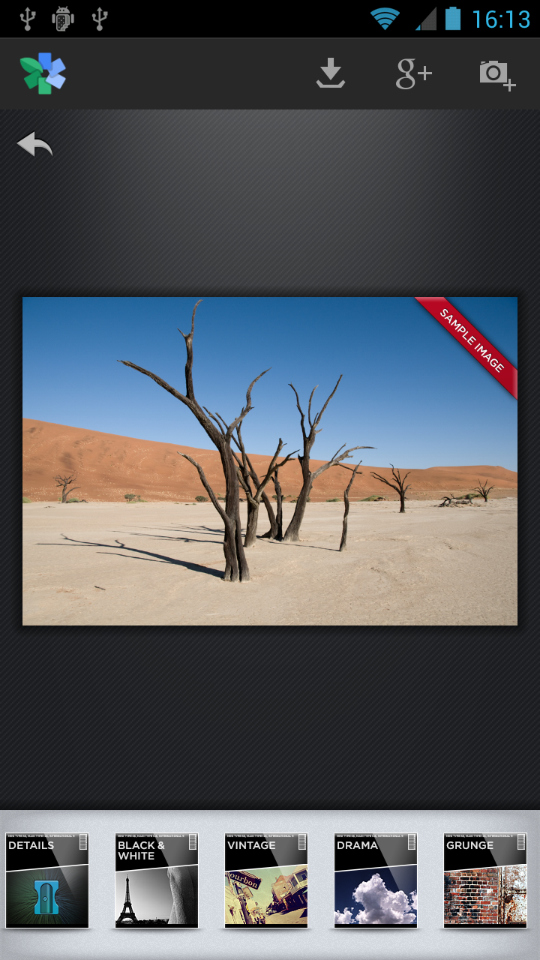 画面下の編集メニュー部を左右にスワイプすると、隠れていたエフェクトアイコンを表示できる