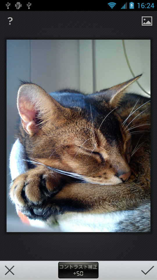 「AUTOMATIC」を利用しコントラスト補正（＋50％）かけてみた