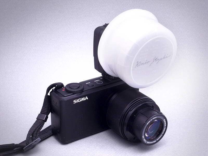 MSN-202スーパーマクロレンズを装着したDP3 Merrill。上手くいけばかなりの高倍率が期待できるが果たして……