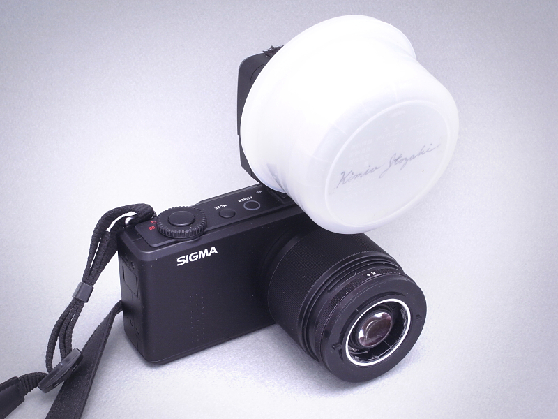 DP3 Merrillに改造クローズアップレンズを逆付け装着したところ。前面がフラットになって、なかなか綺麗に収まっている。さて、その描写は……