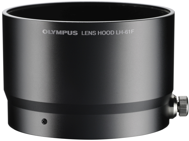 金属レンズフード「LH-61F BLK」（1万5,00円）。M.ZUIKO DIGITAL ED 75mm F1.8（ブラック）用。