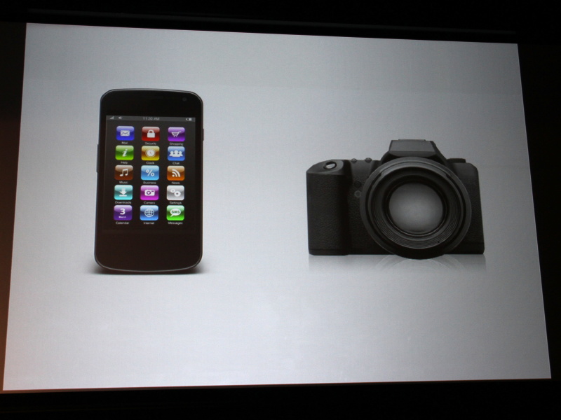 スマートフォンのカメラでは性能が不十分だが、性能が高いカメラは毎日持ち歩くことが難しいとした