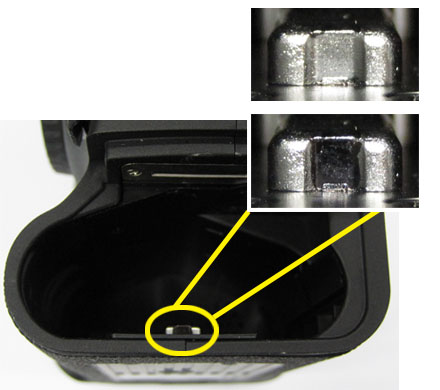 黄色の丸部の様にこの部分が｢黒く」なっている。