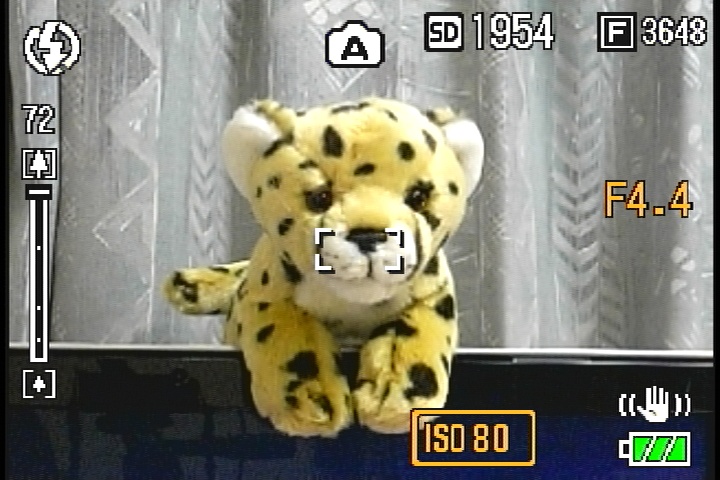 液晶モニターの表示切り換え。マーク表示