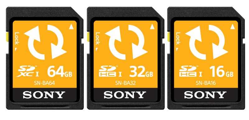 「SN-BA64」（64GB）、「SN-BA32」（32GB）、「SN-BA16」（16GB）