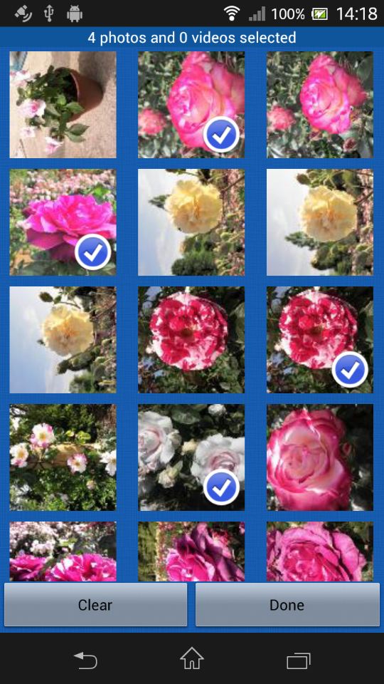 画像データの選択は、サムネイルをタップするだけ